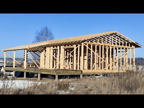 Видео: Как зимой построить дом 125 м² за 26 минут How to build a 125 m² house in 26 minutes in winter.