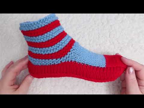 Видео: Следки-носки спицами. Самый простой способ для новичков! Подробный мастер класс