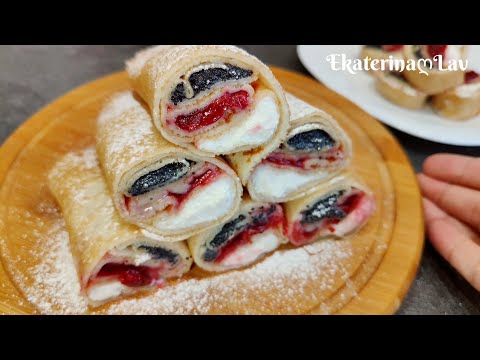 Видео: Такие блины вы точно не пробовали! Нежные блинчики с тремя начинками! Блины на молоке и кипятке!
