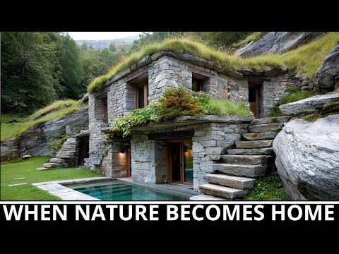 Видео: Современный дизайн швейцарского горного дома — вы не поверите, как он сочетается с холмом!