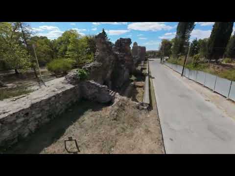 Видео: Hisaria ancient buildings and wall DJI AVATA 2 | Хисаря полет над древни останки на сгради и вратата