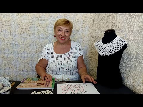 Видео: Воротничок "Паутинка". Вязание крючком для детей от О.С. Литвиной.
