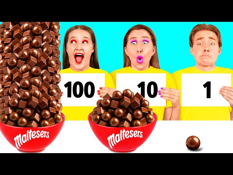 Видео: 100 Слоев Еды Челлендж | Безумная Кулинарная Битва от HAHANOM Challenge