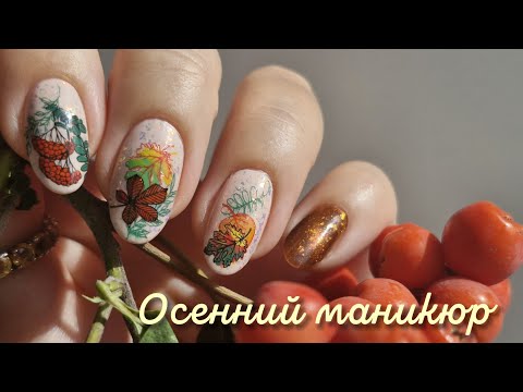 Видео: Маникюр Костры рябин 🔥 Masura Янтарная комната 🧡 Обычный лак 