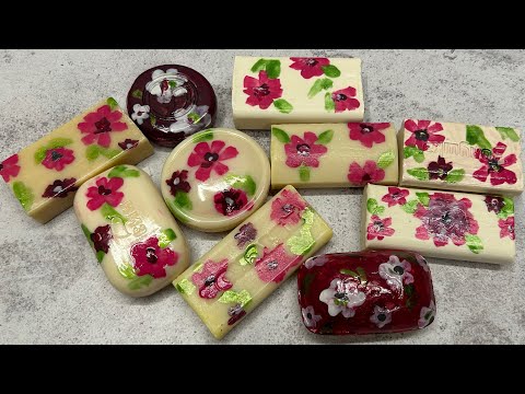 Видео: ASMR soap/ Dry soap cutting 🤍🌺💛🌸🤍/ Резка сухого крашенного мыла