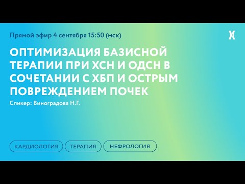 Видео: Оптимизация базисной терапии при ХСН и ОДСН в сочетании с ХБП и острым повреждением почек
