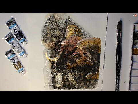 Видео: Обзор новых цветов акварели Ван Гог: 106 opaque white, 735 oxide black, 846 interf.blue, 803 gold