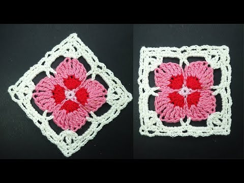 Видео: Шикарный мотив с цветком  Crochet square motive Мотив крючком вязание крючком