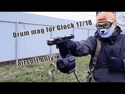 Видео: Бункерный магазин (бубен) для Glock 17/18 при помощи 3D-принтера