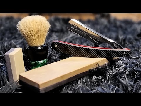 Видео: Böker Solingen Elite Carbon 3.0 Coticule straight razor shaving Belgischer Brocken опасная бритва