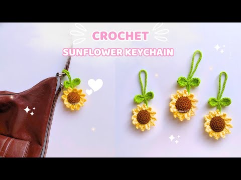Видео: Вяжем брелок-подсолнух крючком всего за 30 минут 🌻 Шаг за шагом 🌻 Просто и мило | Mova DIY #crochet
