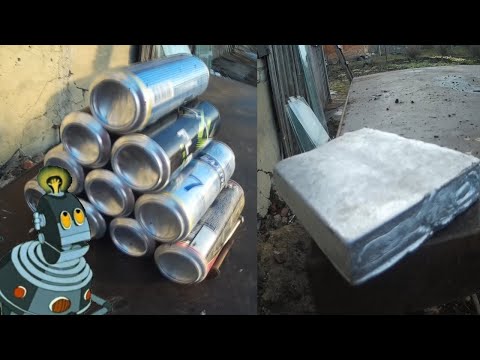 Видео: Плавка алюминия (6)пластина из банок.