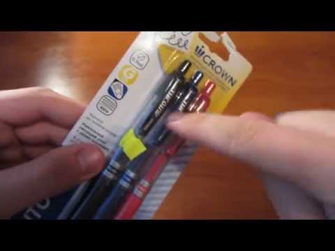 Видео: Обзор гелевых ручек Crown AJ-5000r. Ручки для ЦТ
