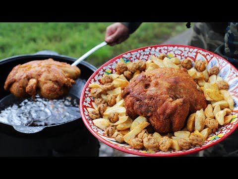 Видео: ЦЕЛАЯ КУРИЦА В ПИВНОМ КЛЯРЕ. СУПЕР ОБЕД В КАЗАНЕ