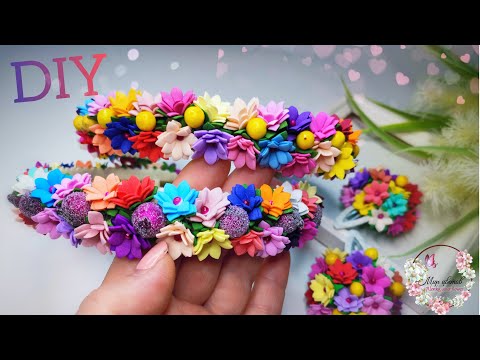Видео: Радужная ВЕСНА🌈Цветочный ободок, так ПРОСТО!!! используем остатки🌈