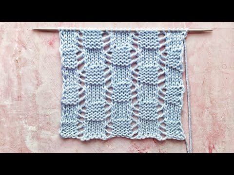 Видео: 💥 КЛАССНЫЙ и ПРОСТОЙ узор спицами 🌺 Ажурная шахматка 🌞