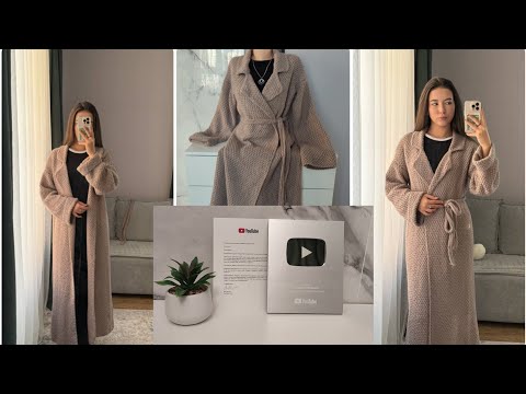 Видео: ✨💥 На канале 100,000 тыс  ПОДПИСЧИКОВ!!! 🥳🎊🎉🌹🌷✨Осенний кардиган спицами 🍁🥰