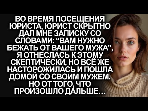 Видео: Юрист тайно дал мне записку со словами_ “вам нужно бежать от вашего мужа”, когда мы вернулись домой…