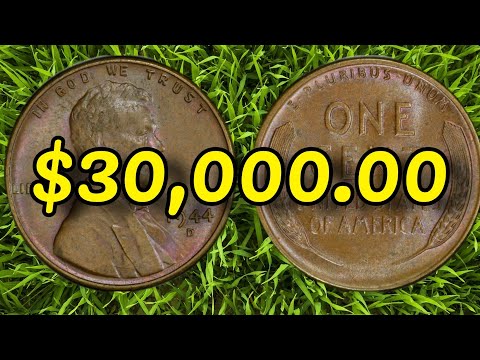 Видео: Редкий пшеничный пенни 1944 года: старые редкие пшеничные центы, за которыми следят все ведущие к...