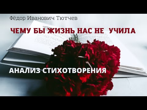 Видео: Анализ стихотворения Чему бы жизнь нас не учила Фёдор Тютчев