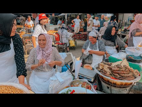 Видео: Узбекистан ! Восточный базар ! Самса. ЧЕБУРЕКИ ! Шашлыки ! Домашние лепёшки! Уличная еда !