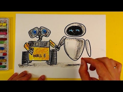 Видео: Знакомство Валл-И и Евы из мультика Валл-И / Wall-E / урок рисования для детей