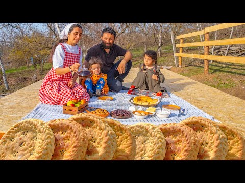 Видео: Завтрак, достойный королей, со свежим узбекским хлебом в деревне!