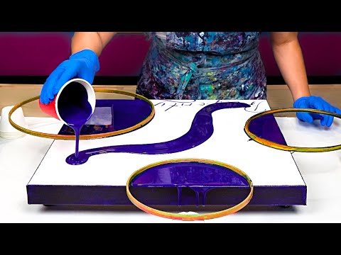 Видео: Невероятно красочный! 🤩 Разнообразие флюид-арта ~ 11 идей заливки акрилом ~ Абстрактное искусство