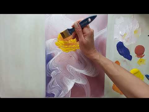 Видео: Yellow Flowers/Acrylic Paints on Paper/Жълти Цветя/Акрилни Бои върху Хартия