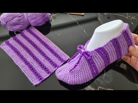 Видео: Женские вязаные носки модели пинеток из цельнокроеного трикотажа.