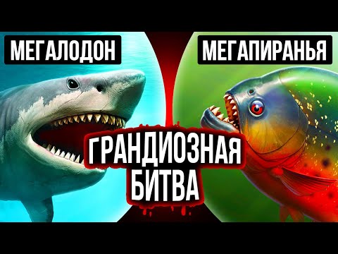 Видео: Что, если бы мегалодон и мегапиранья встретились лицом к лицу?