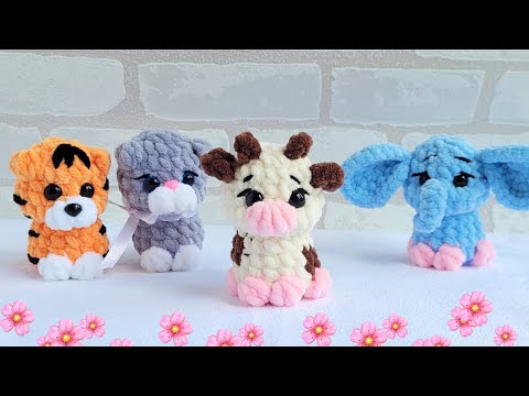 Видео: Мини коровка вязаная крючком из плюшевой пряжи/crochet cow/gehäkelte Kuh