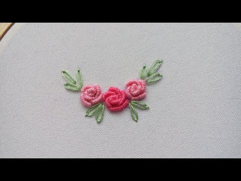 Видео: МК. Маленькая роза рококо. Небольшой сюжет с розами. Volume embroidery. Little rococo rose.