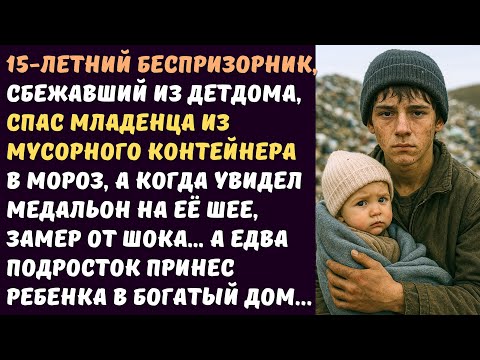 Видео: Бездомный ПОДРОСТОК спас МЛАДЕНЦА из мусорного контейнера в мороз, а когда увидел МЕДАЛЬОН на её шее