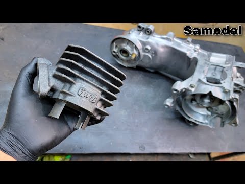 Видео: Расточка картера для цилиндра 54 мм TWH Racing Honda Dio 120cc