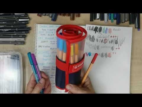 Видео: Обзор линеров разных разных марок. Часть 1. Copic, Faber-Castell, UNI, Touch, Sakura, DERWENT и др.