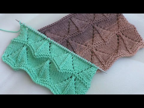 Видео: Красивый ажурный узор спицами. Ажурные ромбы для летних изделий. +Схема узора.