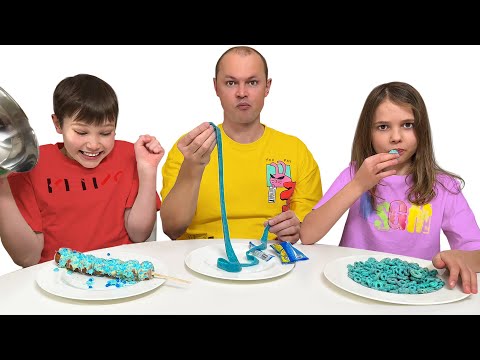 Видео: Синяя еда Челлендж