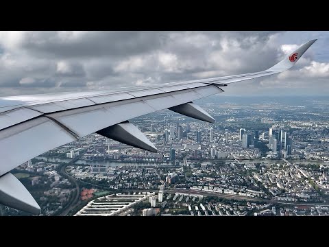 Видео: Airbus A350-900 | Air China | Шанхай (PVG) — Франкфурт (FRA) | Посадка во Франкфурте | 4К