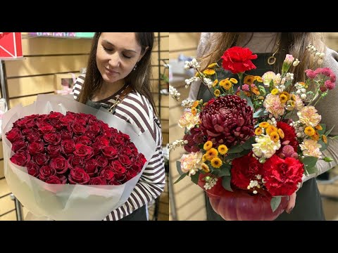 Видео: Рабочие будни флориста 🌸 композиция в тыкве 💐