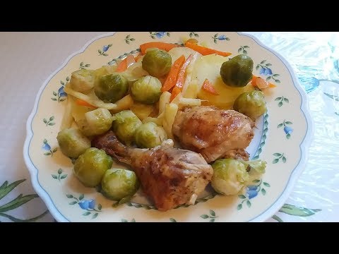 Видео: На обед курочка с брюсельской капустой на пару.