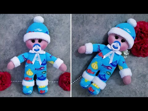 Видео: 💙Кукла в шапочке и соске/👌Малышка мальчика из носков/💙38 см