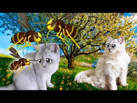 Видео: ОПАСНОСТЬ!!! Весна!!! ОСЫ – МУТАНТЫ Атакуют!!! У Кошек Начались ГЛЮКИ!