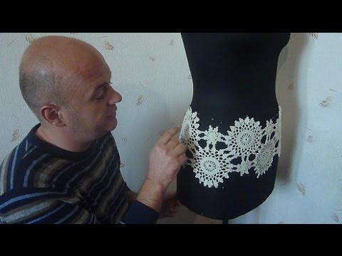 Видео: Платье крючком "Эден". Второй ряд мотивов готов.