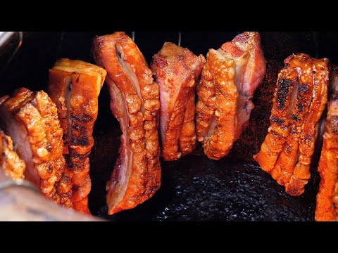 Видео: Удивительный рецепт, еще один уровень хрустящей корочки и пикантного вкуса, POT PORK BBQ - Таиланд