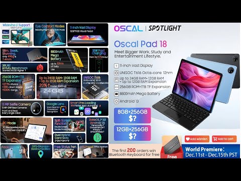Видео: Oscal Pad 18 - обзор планшета с большим экраном 11' , FHD+, IPS, 1200*1920