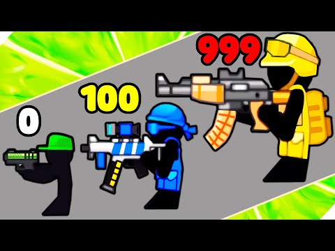 Видео: ЭВОЛЮЦИЯ СТИКМЕНОВ С ОРУЖИЕМ  Максимальный уровень! Stickman Defenders Merge War