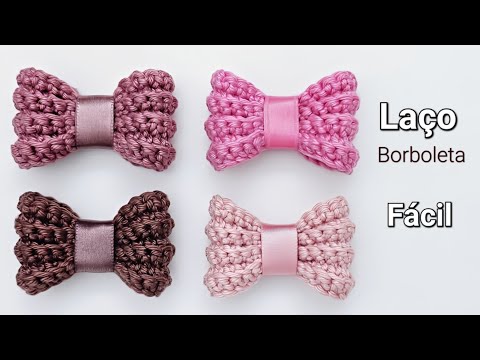 Видео: Бантик крючком - Модель бабочки