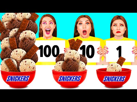 Видео: 100 Слоев Еды Челлендж | Забавные Кухонные Лайфхаки от Fun Challenge