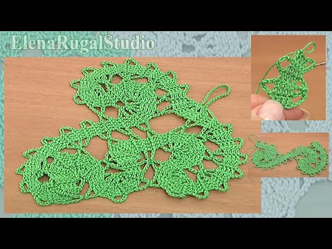 Видео: Листик крючком в технике брюггского кружева Урок 7 часть 2 из 2 Подробный мастер-класс